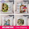 Alice In Wonderland Cushion Cover Cute Rabbit Cat Printed Sofa Pillow Vintage Home Decorative Pillow Case for Children Room