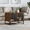 VidaXL Coffee Table with Glass Doors, Side Table with Storage, Living Room Side Table, Indoor, 836545