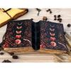 Large Leather Grimoire Journal: Moon Phase Book of Shadows