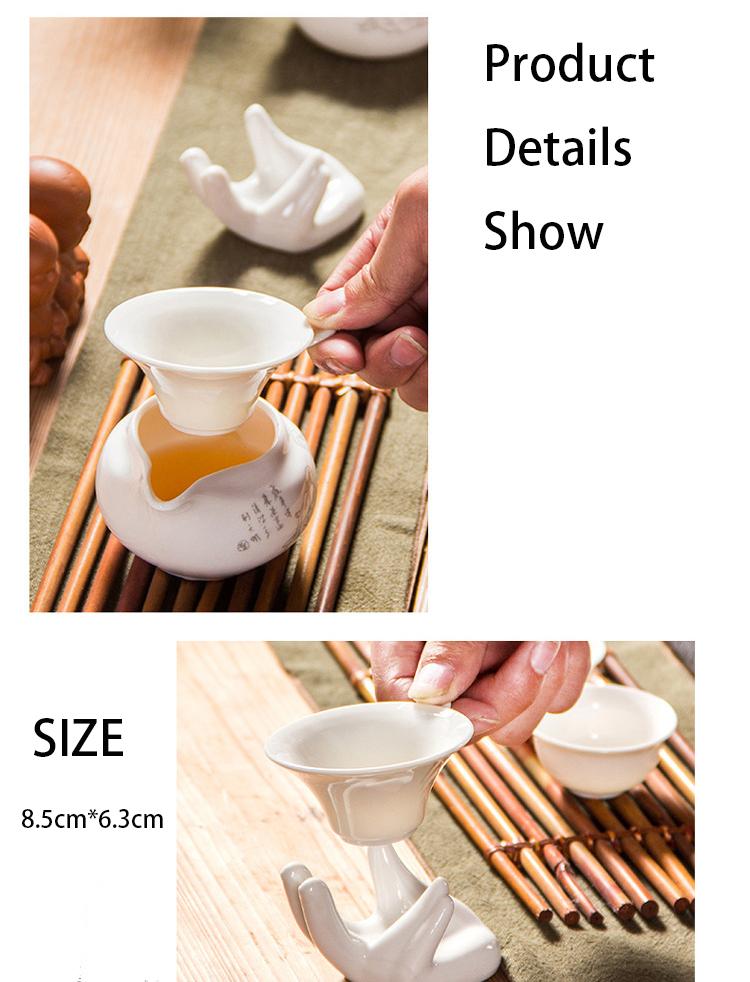 Keramické sítko na čaj buddhismu, příslušenství čajové soupravy Kung Fu, opakovaně použitelné bylinné sítko na sypaný čaj, kávu, koření