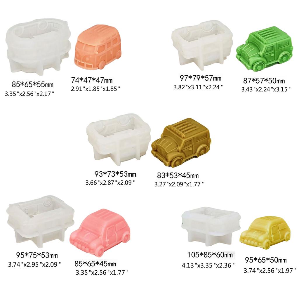 Bus CaShaped Candle Molds Bus Car Shaped Resin Molds for Making Candle Soap Muffins Chocolate Fondant Decorations Baking