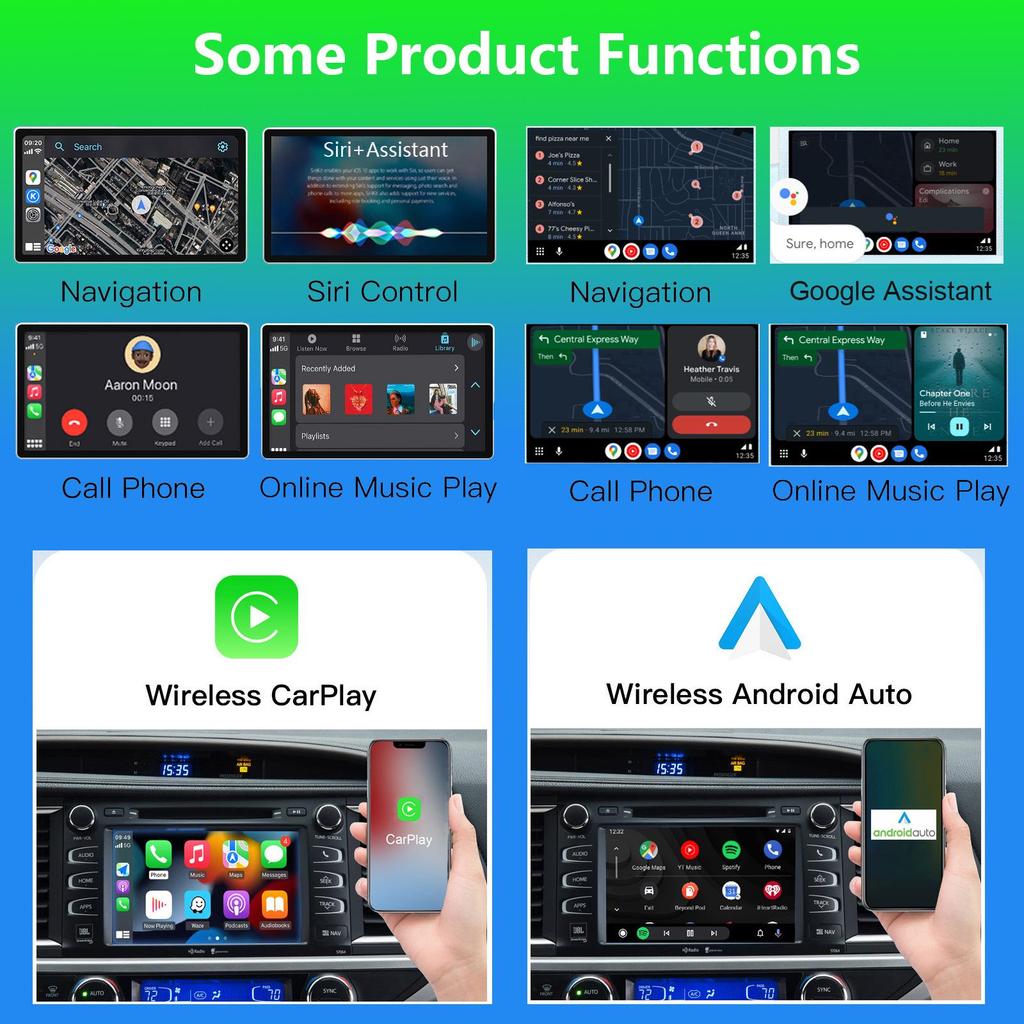 Wireless CarPlay/Android Auto Dual-Function Android Car Radio