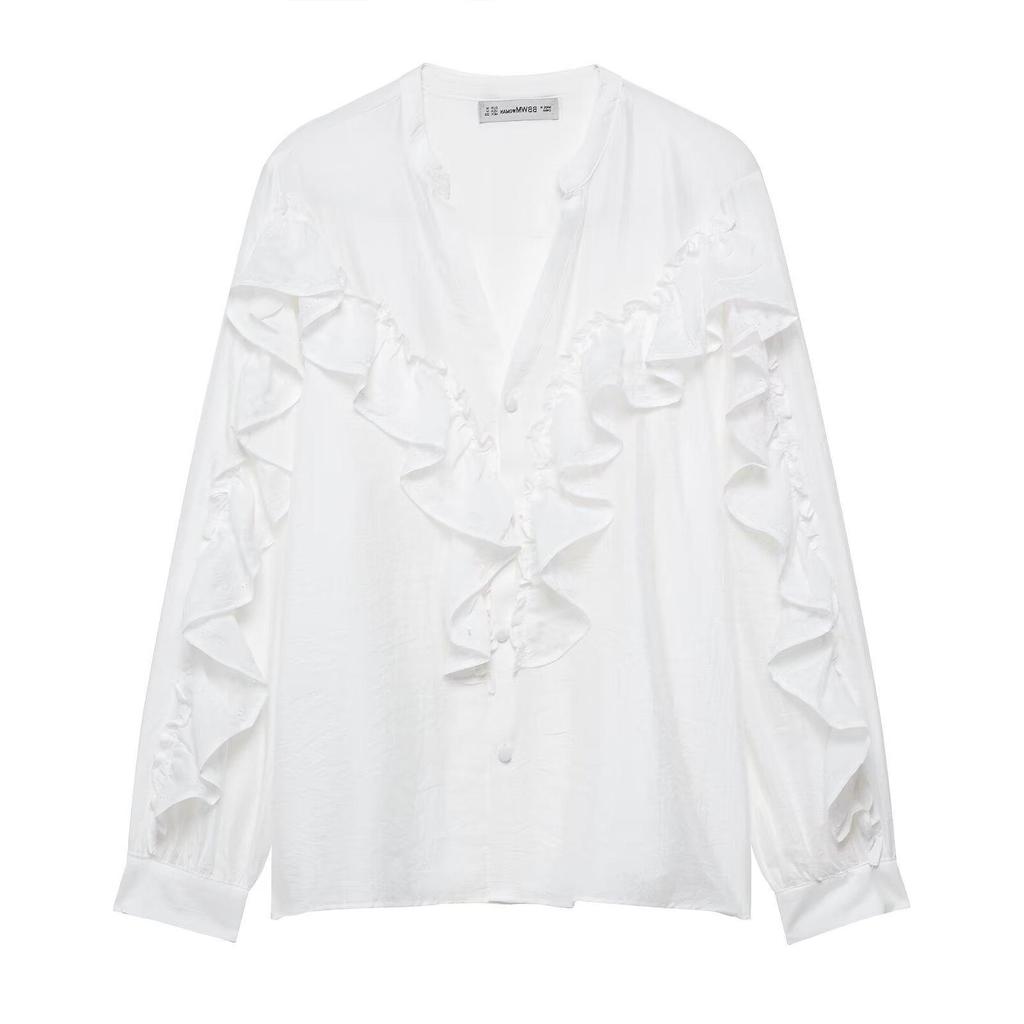 TAOP&ZA Women's Elegant Lace Layered Casual Shirt - Spring/Summer Collection