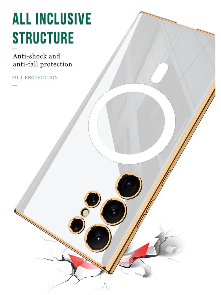 Samsung S24 Ultra Magnetic Phone Case with Wireless Charging, Anti-drop Protection, and Electroplated Thin Cover