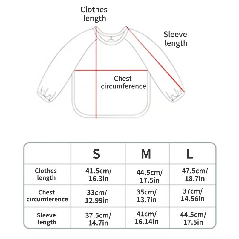 1PC Baby Long Sleeve PU Overalls Wear Waterproof Food Dirty Oil Feeding Suitable For Male And Female Children Bibs