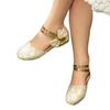 Girls' Retro Lace Velcro Flat Shoes