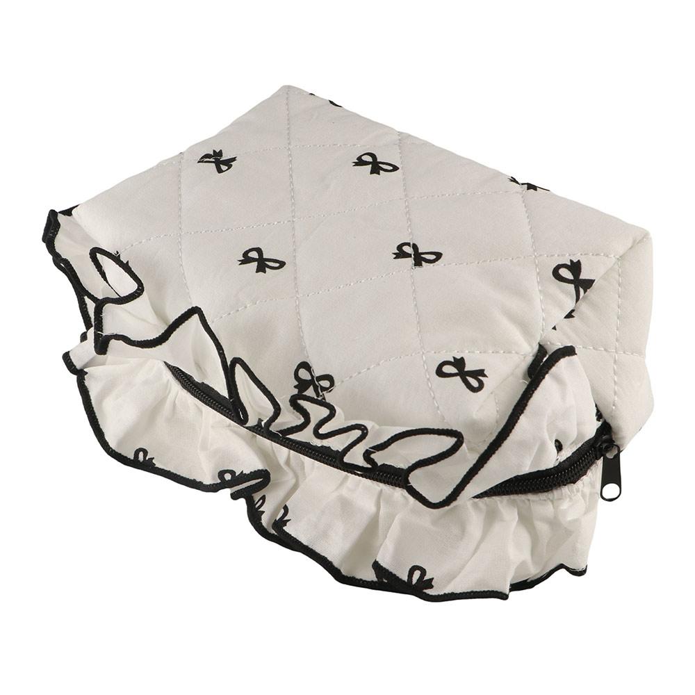 Bow Print Large Capacity Pen Case Flounce Makeup Lipstick Bag Portable Stationery Storage Bag  Kids