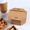WTEMPO 50 STÜCKE 12,5*7,5*3,3 CM Popcorn-Hähnchen/Pommes Friteskraftpapierboxen, faltbare Einweg-Mahlzeitenboxen, frittierte Tablettboxen, Lebensmittelboxen zum Mitnehmen