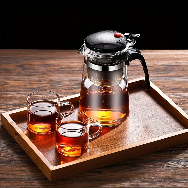 1 piece of high borosilicate glass teapot with a simple one click tea maker, ideal for home, office, and restaurant use