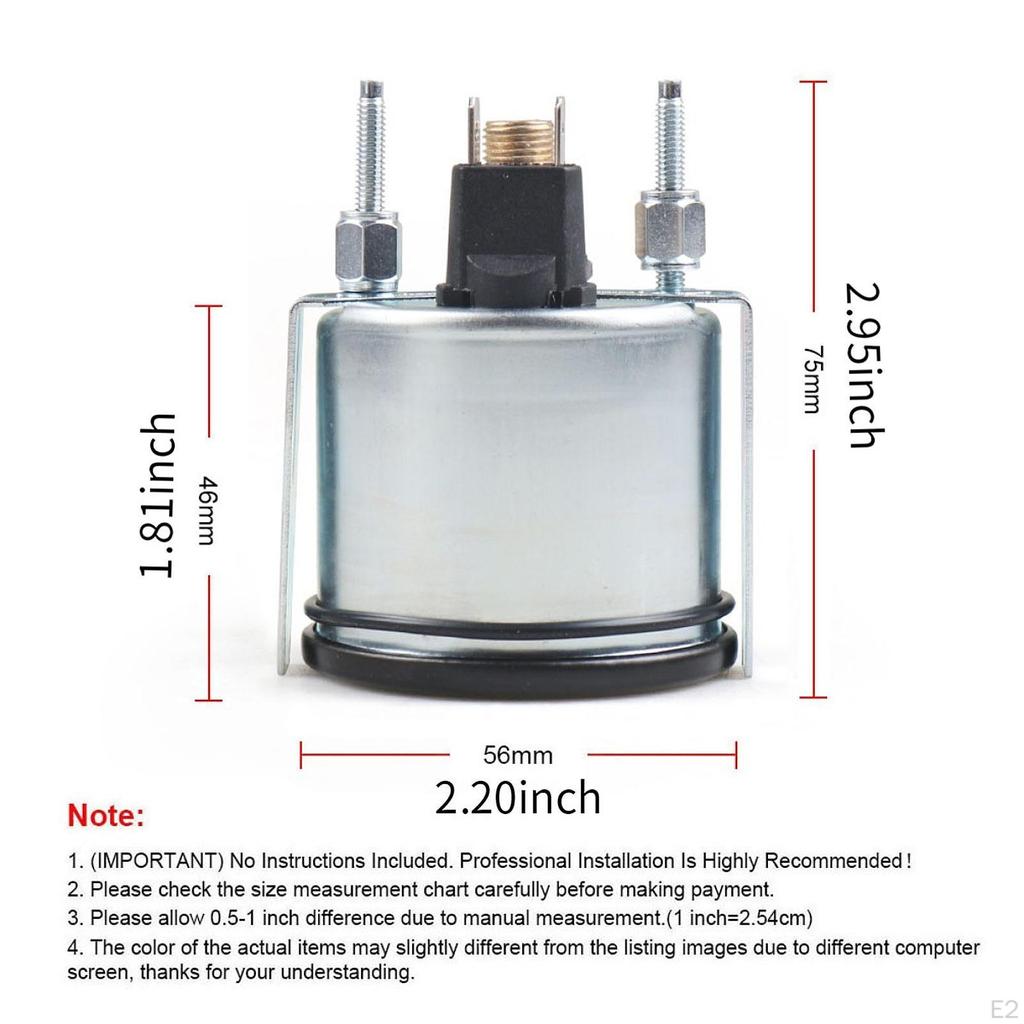 Car Mechanical Temp Gauge Engine Vehicle Instrument Water Temperature Meter 12V 56 Mm for