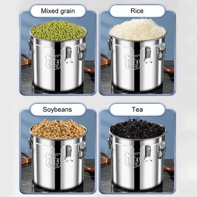 6/12L 304 Stainless Steel Airtight Canister with Seal Lid Kitchen Canister with Handles for Home Kitchen Bar Restaurants