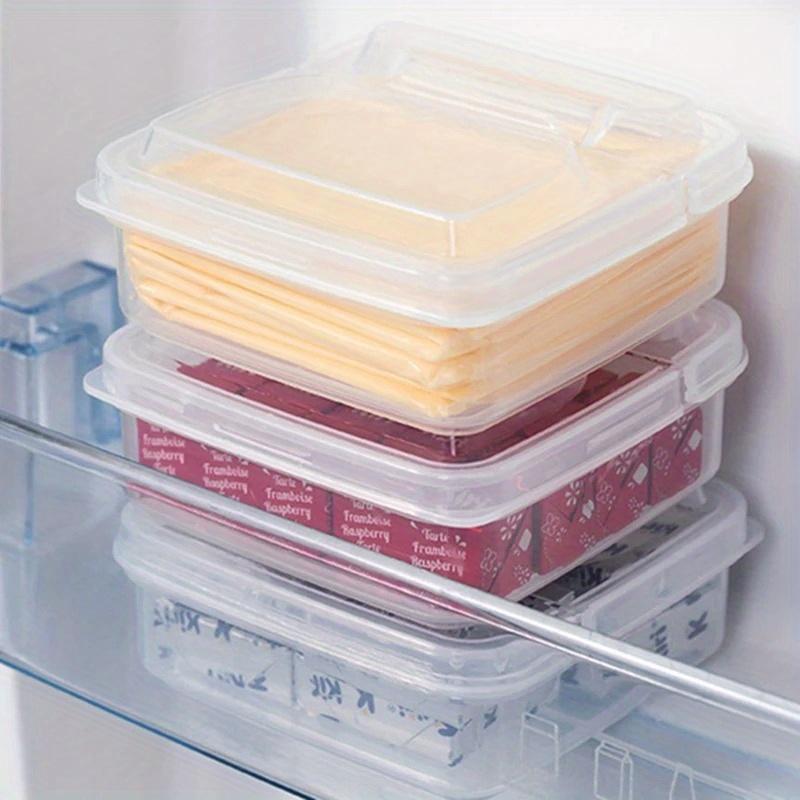 1pc Plastic Refrigerator Storage Cheese Box, Cheese Container, Butter Block Cheese Slice Storage Box storage containers