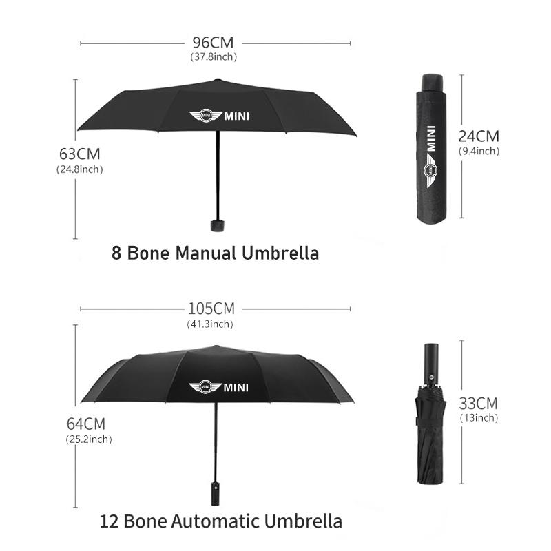 12 Bone Car Super Large Folding Rain Windproof Sunny Umbrella For MINI Cooper JCW WORKS R55 R56 F55 F56 R57 R58 R59 R60 R50