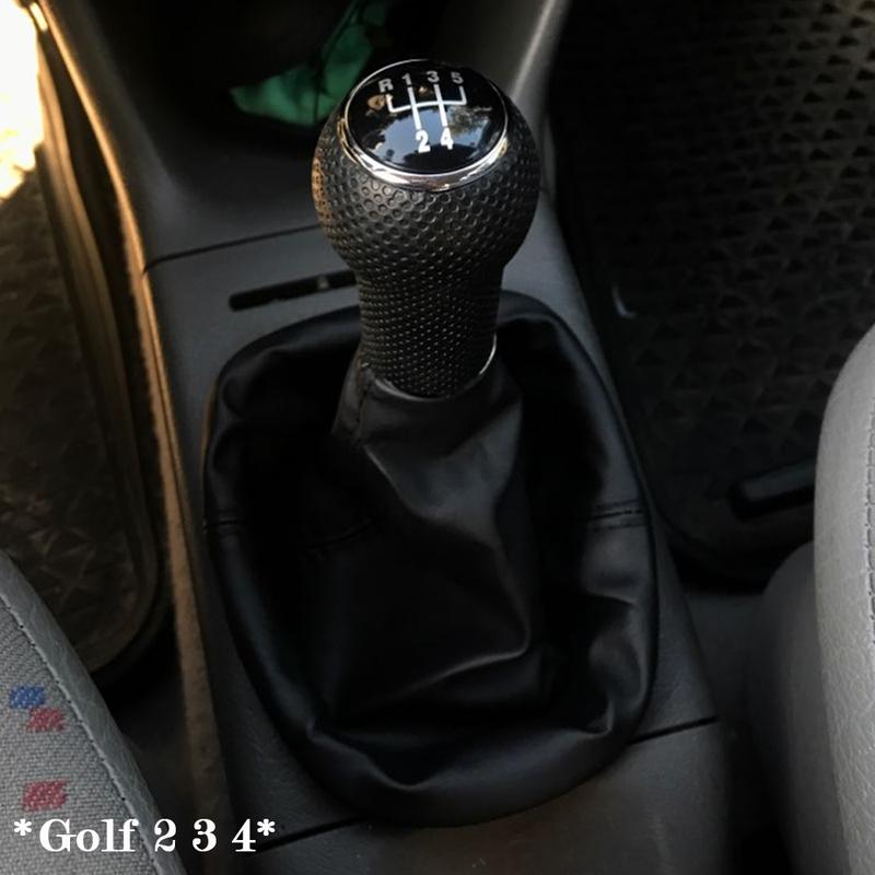 Leather 5 Speed Manual Transmission MT Gear Shift Knob Gaiter Handle For Volkswagen Golf 2 3 4 Cabrio Polo 6N Passat 35i