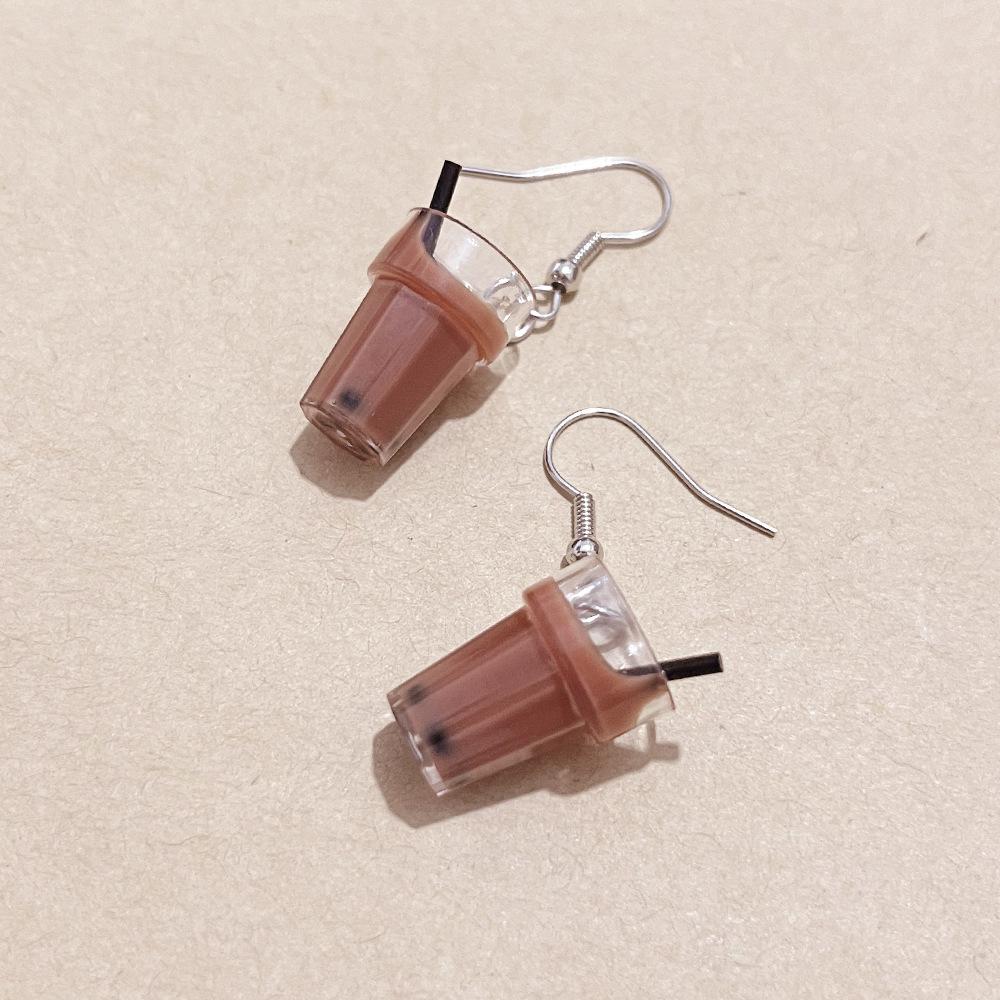 

Милые модные серьги-гвоздики с пузырьковым чаем и кофе, мини-серьги с кофе Star Dad Buck