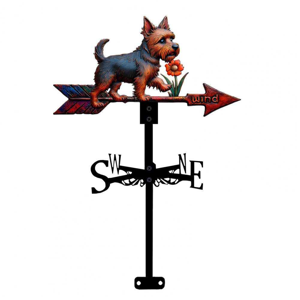 Metal Weather Vane Indicator Rustic Style Dog Wind Vane Rooftop Decoration for Shed Garden Yard Decor