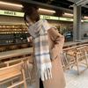 Winter New Plaid Scarf Women's Korean Version Thickened Mohair Fringed Warm Scarf Versatile Shawl Autumn and Winter