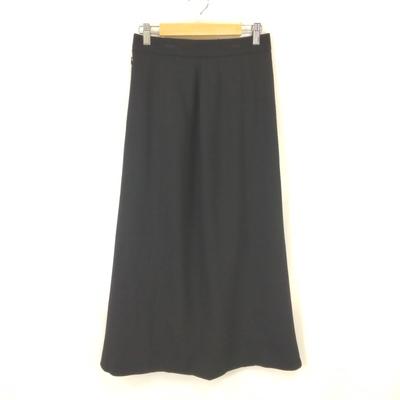 80er-90er Vintage langer Rock 40 L ca. schwarze Wolle 100%(GEBRAUCHT)