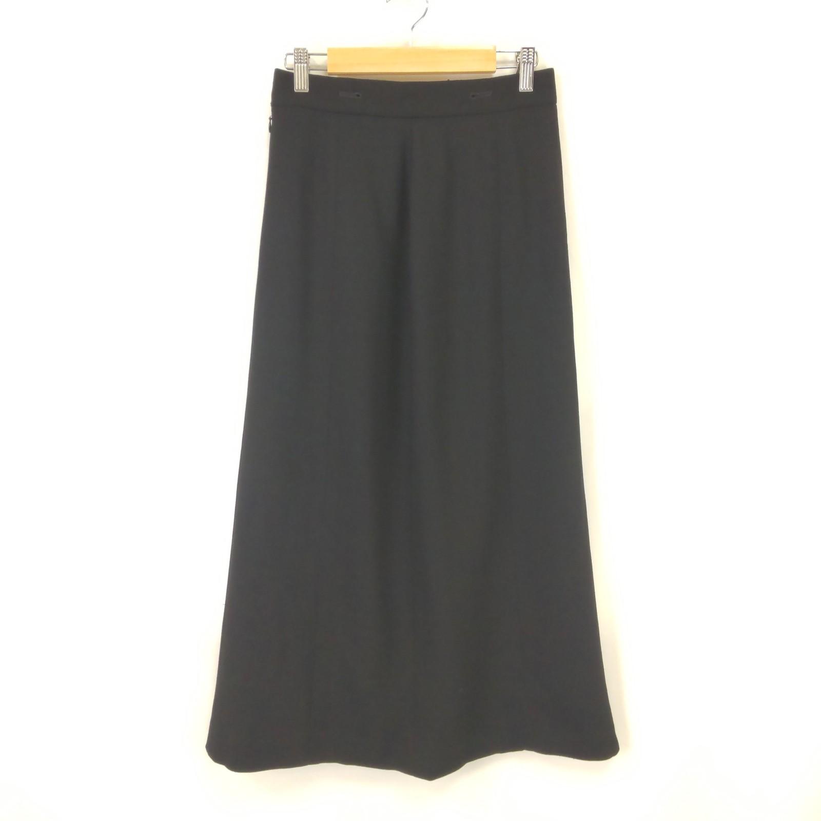 

80s-90s Vintage Chloe long skirt 40 L approx black wool 100%(USED)