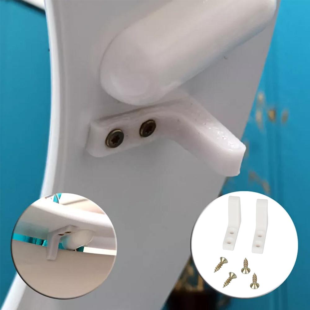 2 Set Creative RV Toilet Seat Stabilisers Wobbly Loose Buffers Bumpers Stop Slipping Sliding And Screw White Plastic For Caravan