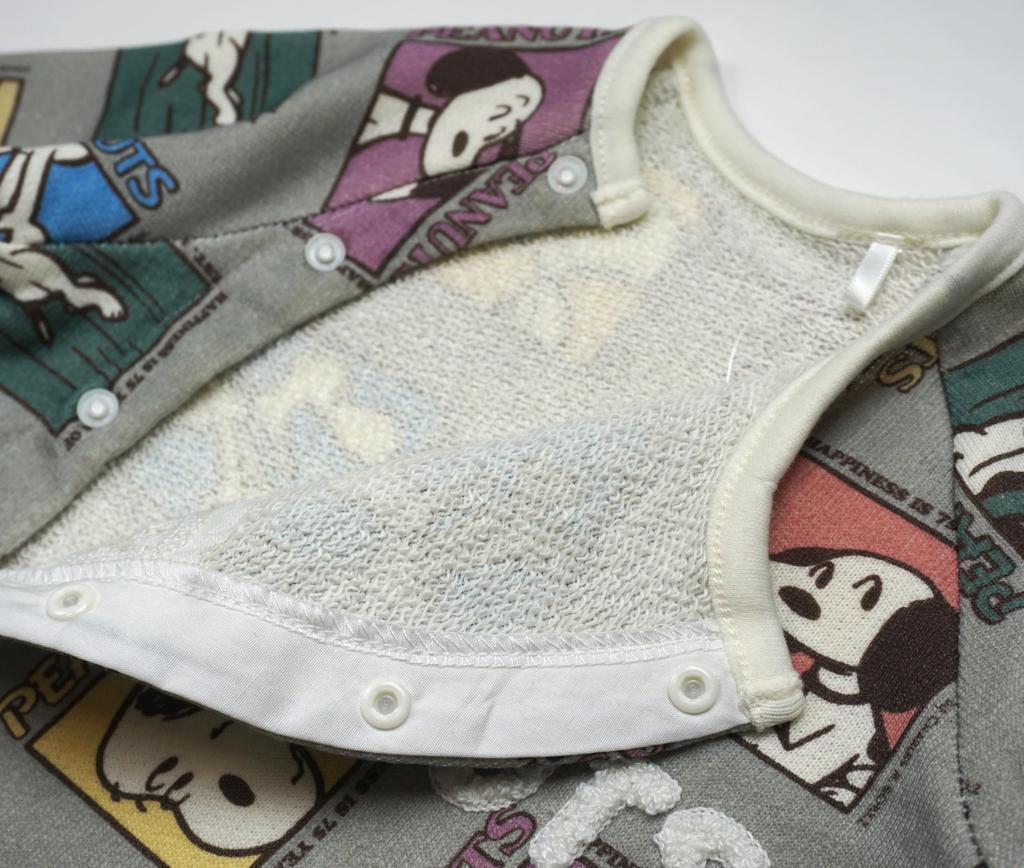 Takihyo Snoopy 75th Anniversary Art Front Baby Size 215151619 Coverall, Opening, Clothes, Charcoal, 70,