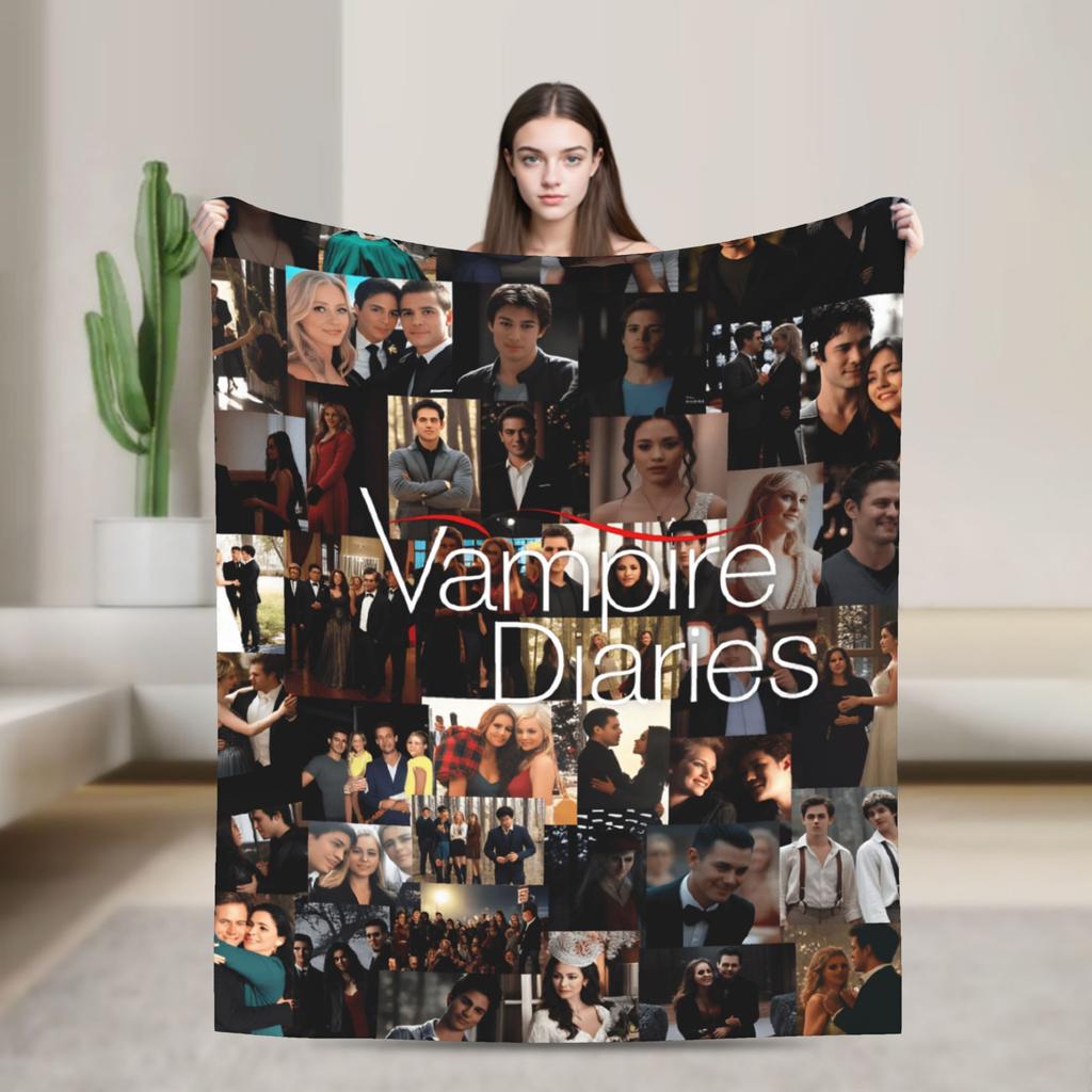 The Vampire Diaries Damon salvatore Blanket Super Warm Plush Bedding Throws For Home Decor Travel Office Flannel Bedspread Bed