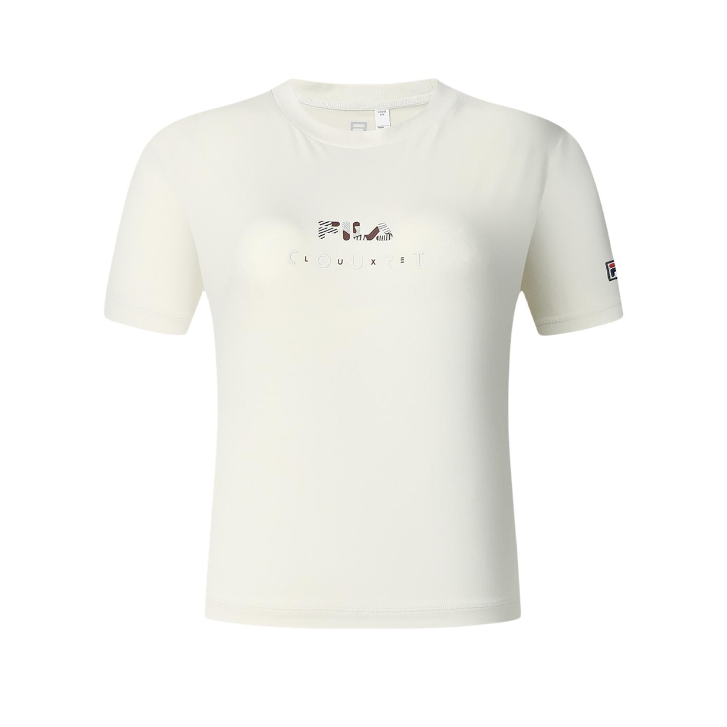 

New FILA SS24 T Shirt Women s Lactose Color A11W423124FBG 160/80A/S