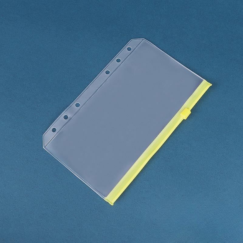 10pcs A6 6-Hole Binder Pockets Waterproof PVC Cash Budget Envelopes Zipper Binder Pouches for Notebook Planner Journey Binders