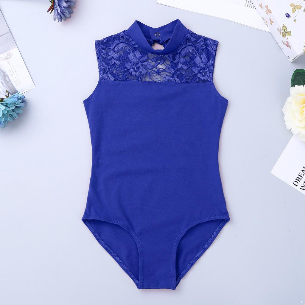 Dziewczęcy trykot baletowy bez rękawów koronkowy kostium taneczny gimnastyka joga kostium taneczny