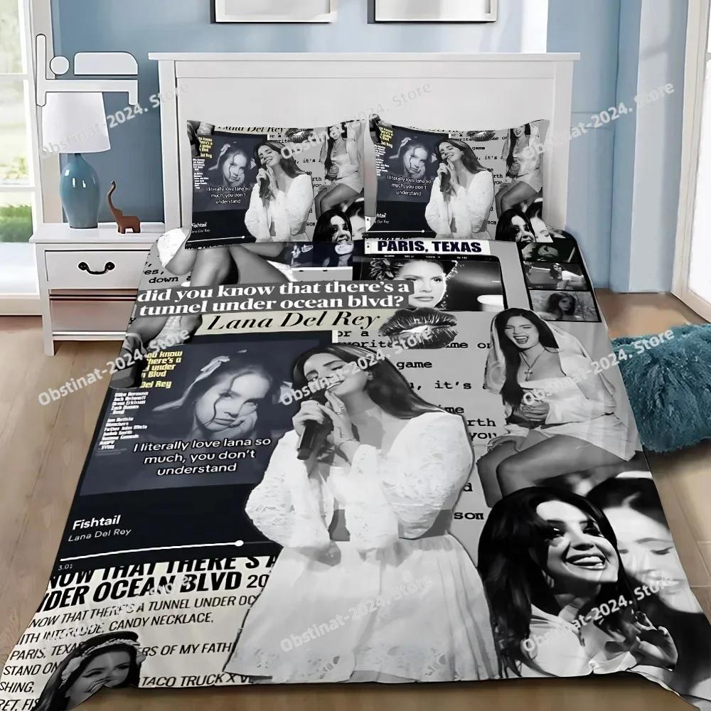 Singer Bettwäsche Set Bettbezug Kissenbezug Erwachsener Junge L-Lana D-Del Reys Mädchen Schlafzimmer Dekoration Kinder Geschenk Einzelbett Doppelbett Große Größe