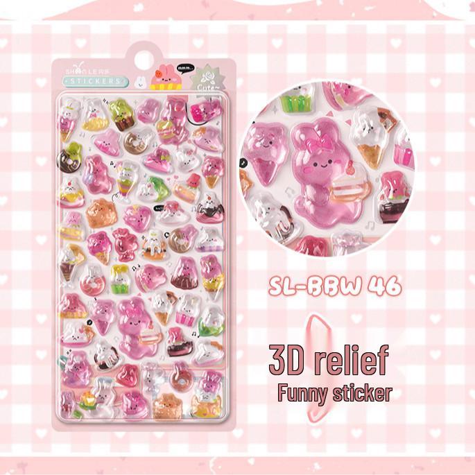 Popular 3D Animal Cartoon Crystal Stickers for Kids' Phone Cases