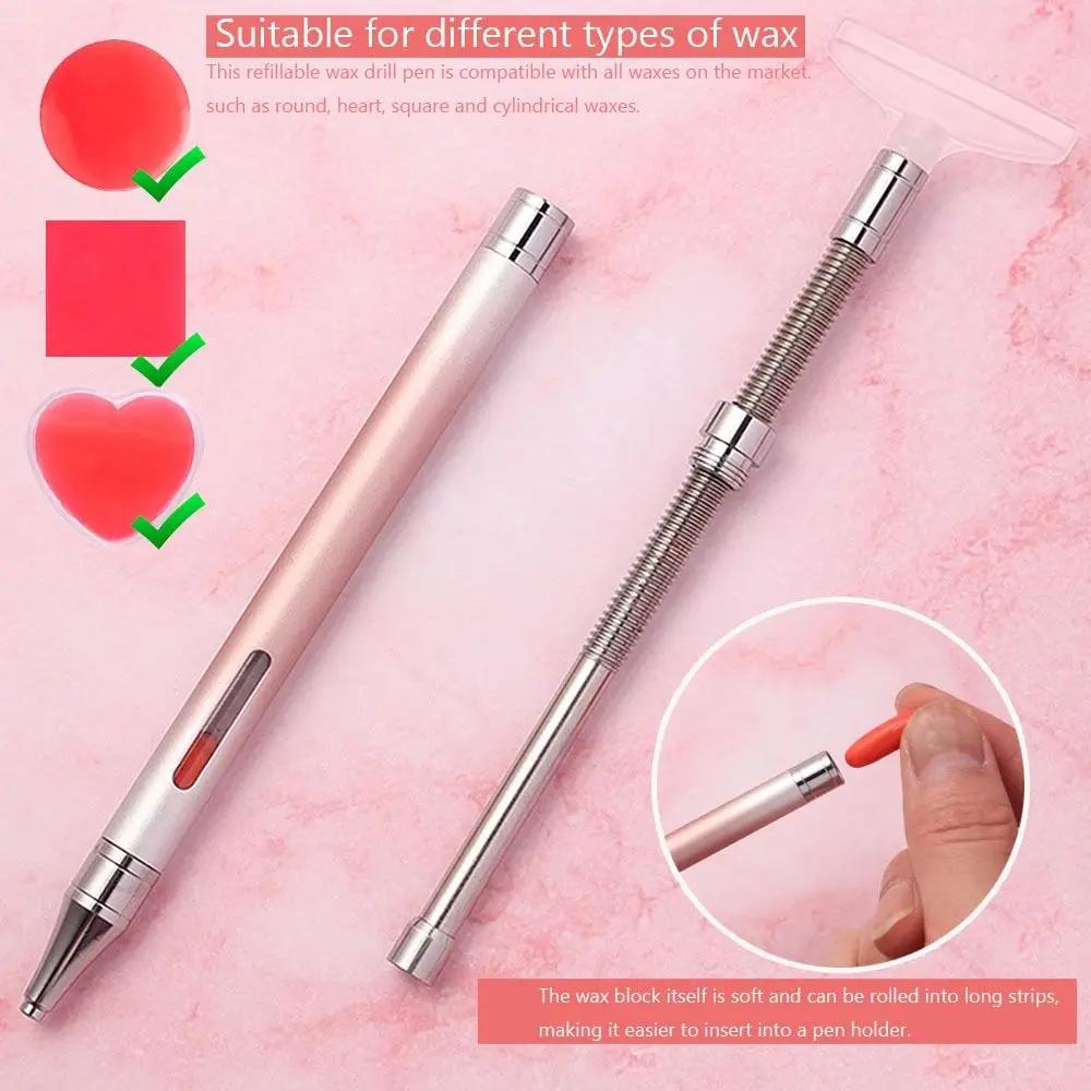DIY Craft 5D Diamond Painting Pen Embroidery Multifunctional Rotating Glue Point Pen Refillable Wax Ergonomic Grip
