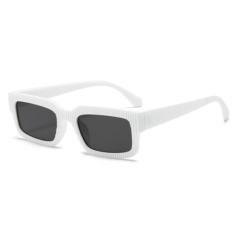 

Men Women Sunglasses Designer Fashion Vintage Striped Style Sun Glasses Small Frame Rectangle Outdoor Travel Eyewear UV400 As picture белый