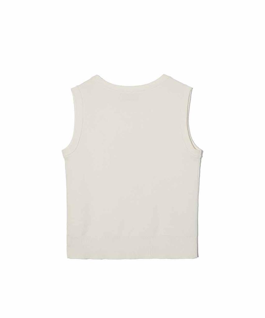 Lense Scoop Neck Rivet Sleeveless Knit Ivory