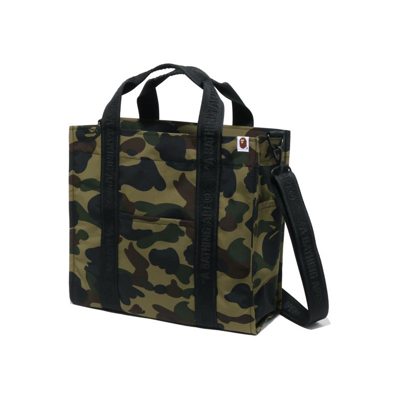 A Bathing Ape Camo Pattern Shoulder Strap Fabric Tote Bag Unisex bags Green 0ZXBGM003891P