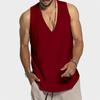 Men's Summer Sun Cotton Vest, New Solid Color Sleeveless Tank Top, Loose Casual Athletic Cami for Men