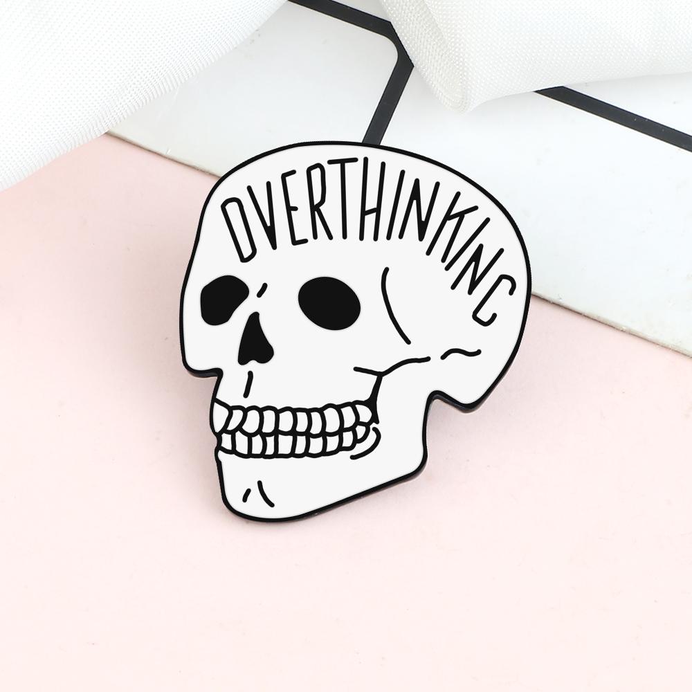 Skull Series Punk Gothic Badge Skeleton Flower Potted Brooch Denim Lapel Bag Enamel Pins Gift for Friend Party Halloween Jewelry