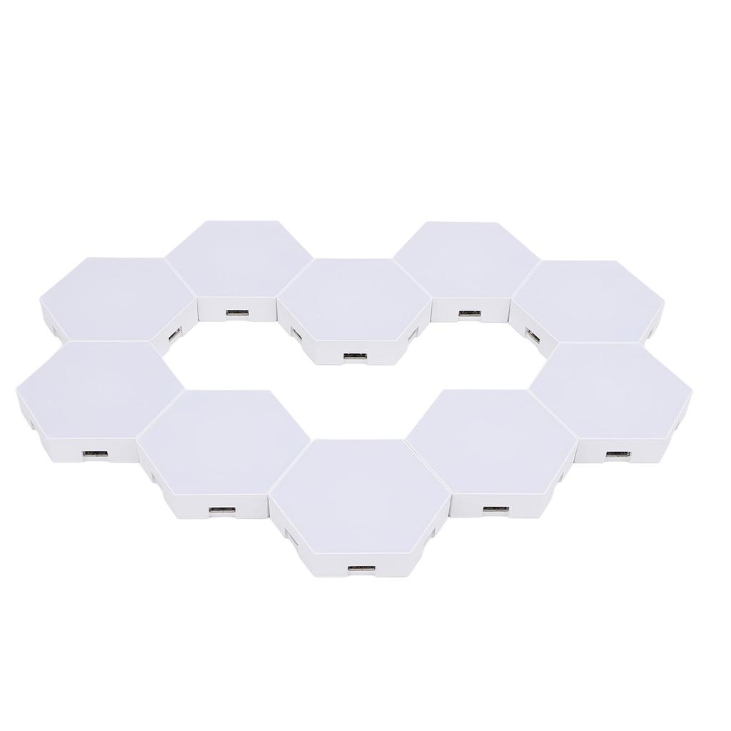 10 Set Hex Light Panels Wall Mounted WiFi Cool Music Sync RGB LED Lights APP Remote Control for Gaming