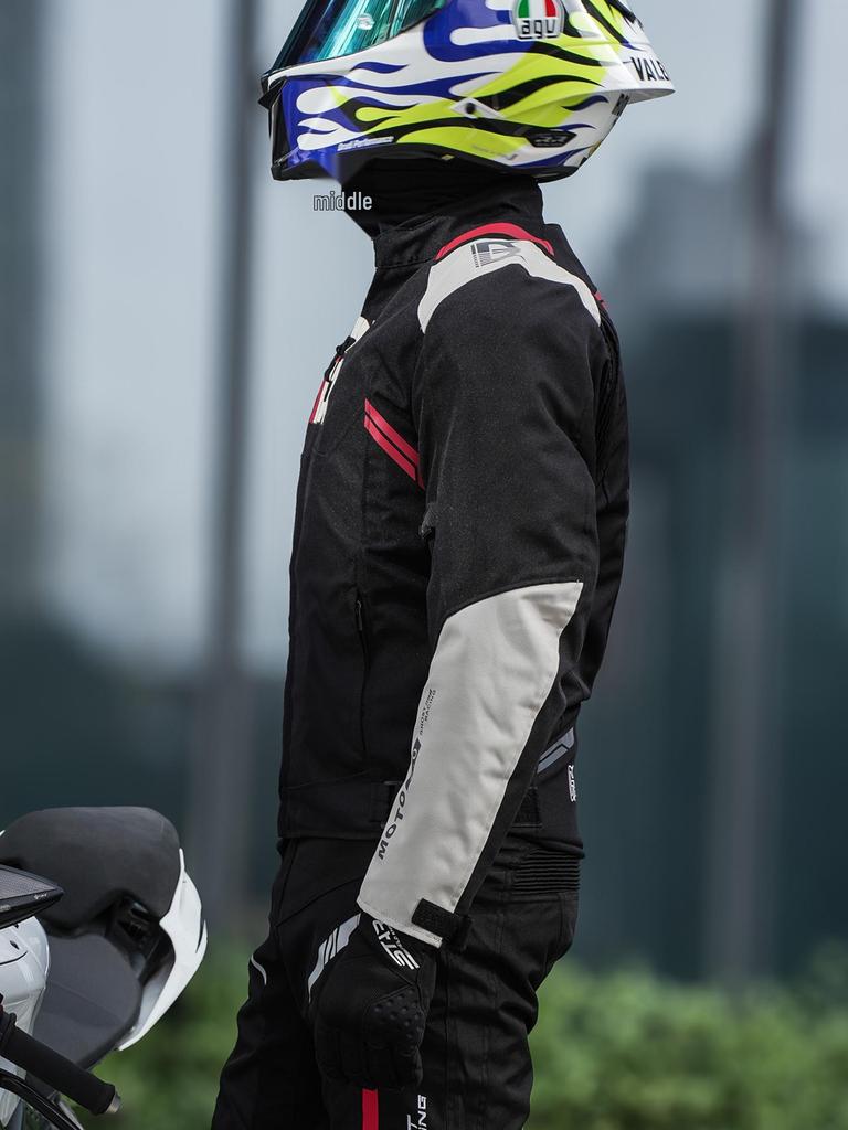 Men's All-Season Windproof Motorcycle Racing Suit: Protective, Warm, Anti-Fall Riding Jacket