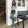 High-waisted Horseshoe Trousers Micro Flare Jeans Women Spring and Summer Retro Small Size Show Skinny Drag Ground Flare Trousers Long Denim Pants