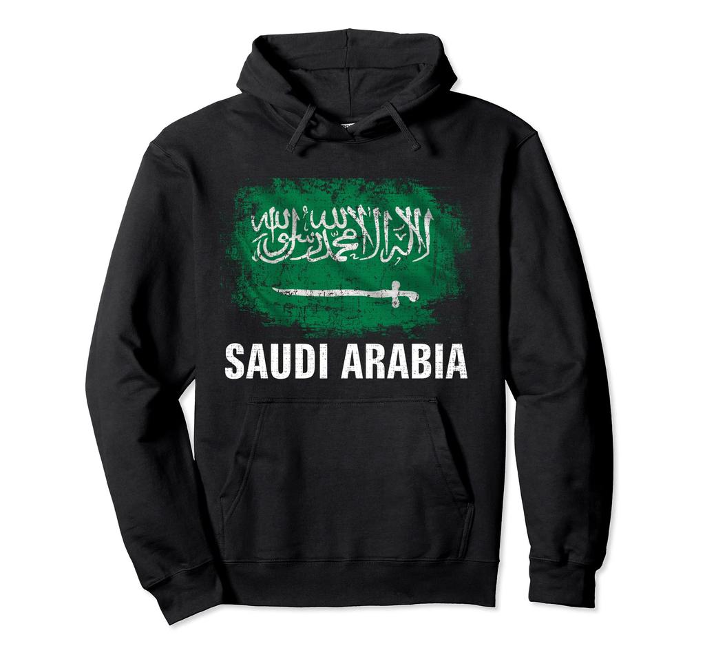Vintage Saudi Arabia Flag For Saudi Arabian Gift Hoodie