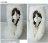 Winter warm shawl hat artificial fur cos animation rabbit ear gloves animal cute scarf