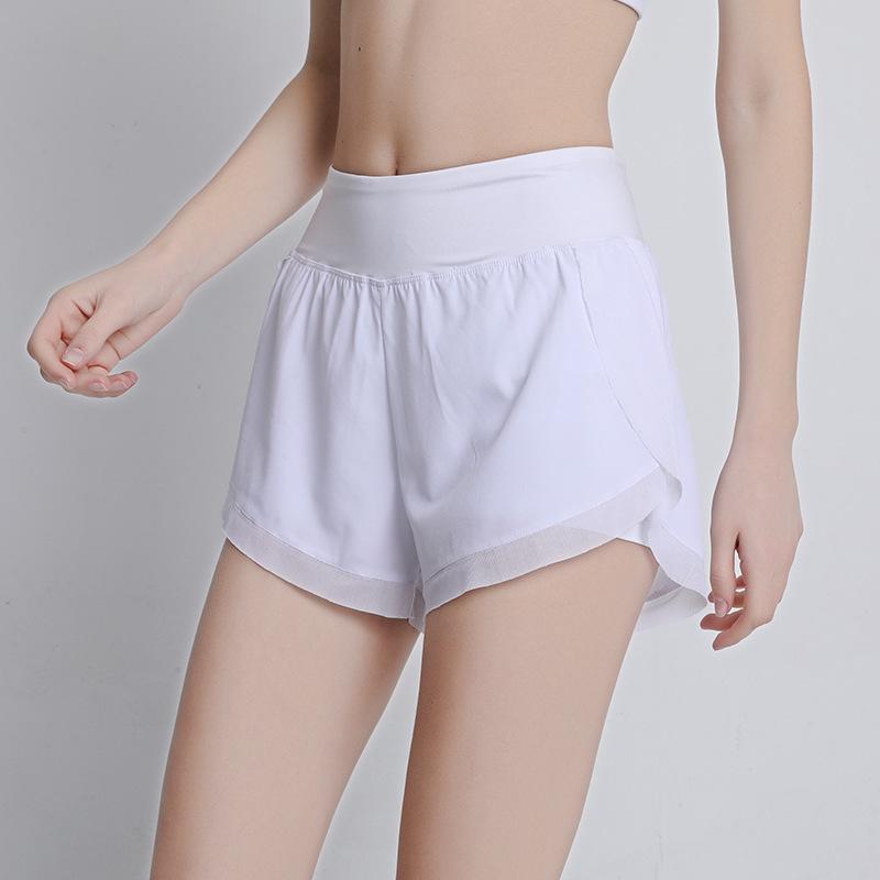 Women's Quick-Dry Breathable Summer Sports Yoga Shorts – Fake Two-Piece, Anti-Exposure, Casual & Loose Fit for Running and Fitness