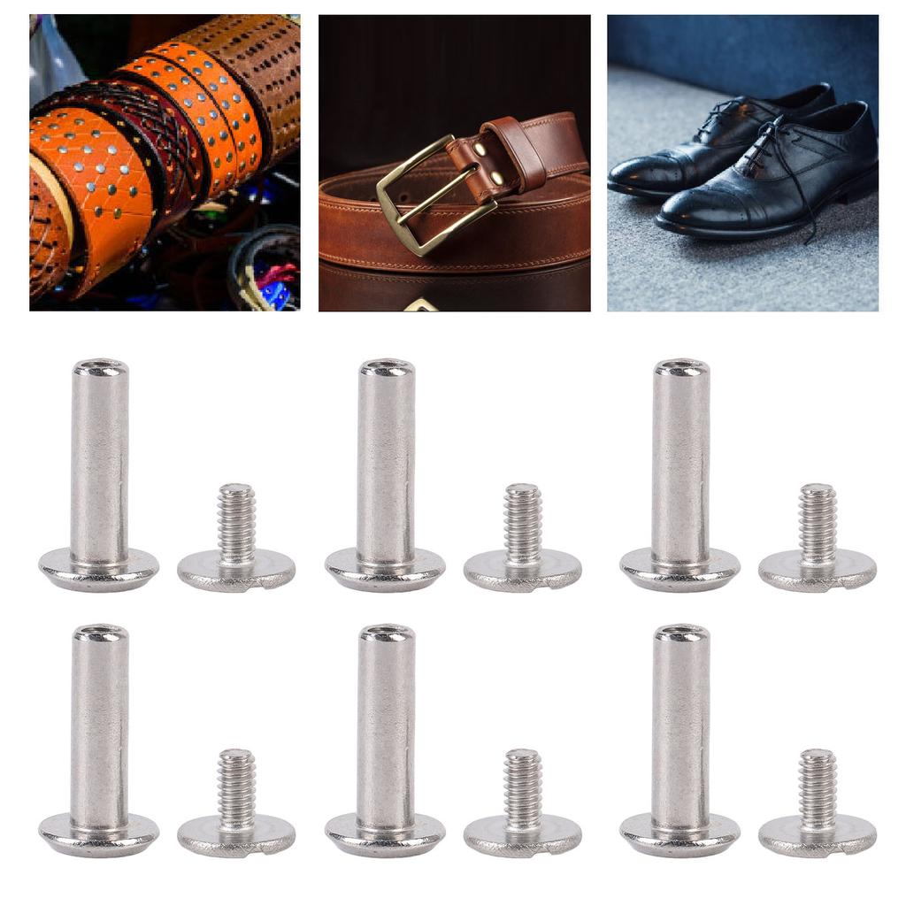 100 Sets Screw Rivet M2 Round Flat Head Stainless Steel Leather Rivets Binding Screws for Crafts