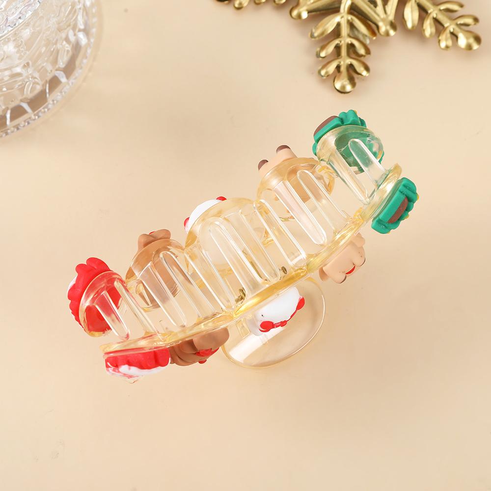 1pc Large 10.01 cm Santa & Reindeer Christmas Hair Claw Clip for Women - Elegant Cute Shark Clip with Secure Hold