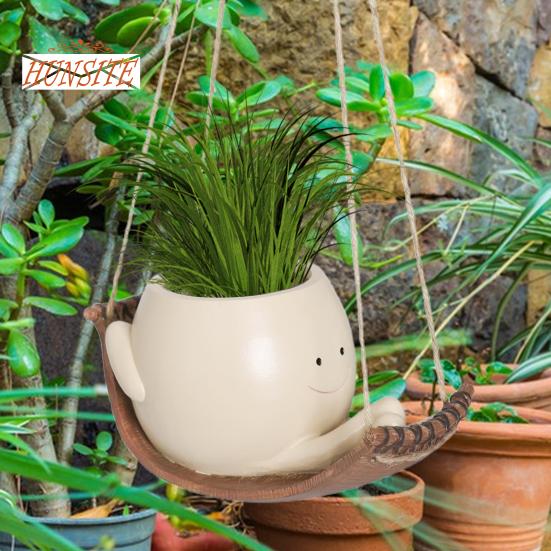Vaso da fiori con faccina sorridente unica, fioriera sospesa, portafiori amaca resistente