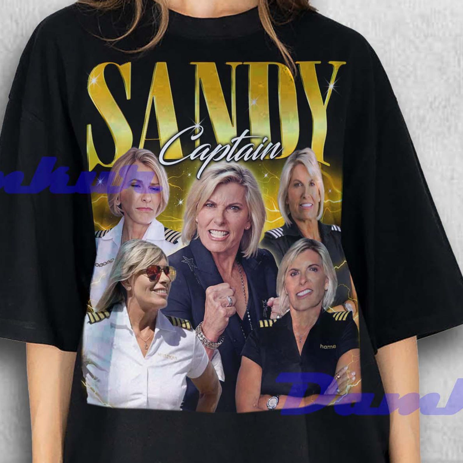 Captain Sandy Shirt, Captain Sandy Retro Tshirt, Captain Sandy Yawn Fan Tees, Captain Sandra Yawn T-shirt, Captain Sandy Merch Gift XL