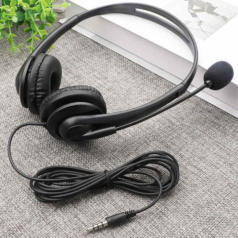 Corded Headsets with 3.5mm Plug Soft Skin Friendly Comfortable Over Ear Headphones for Conferencing and Music