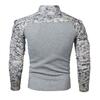 Men Fall Sweatshirt Patchwork Long Sleeves Camouflage Print Hip Hop Zipper Stand Collar Slim Fit Warm Wear-resistant Men Autumn Tops for Sports