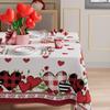 XCHI Plaid Love Hearts Valentine’s Day Tablecloth Rectangle Table Cloth Washable Table Covers for Indoor Outdoor Dining Home Party Decorations